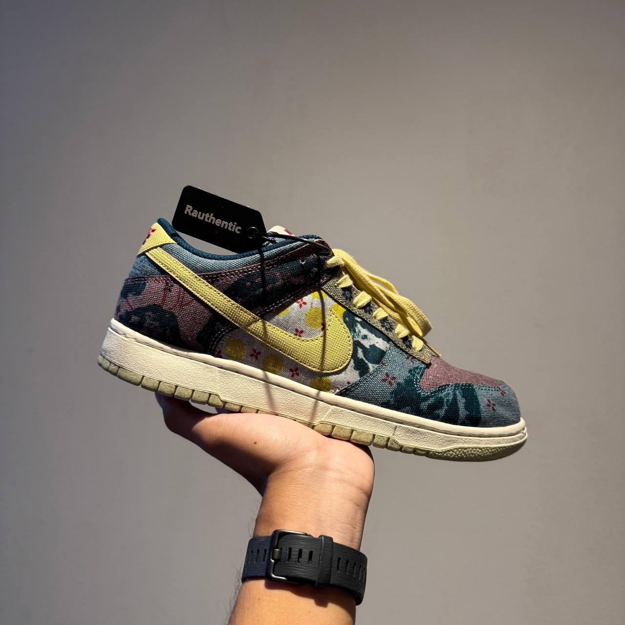 US 9.5 USED NIKE DUNK LOW COMMUNITY GARDENS