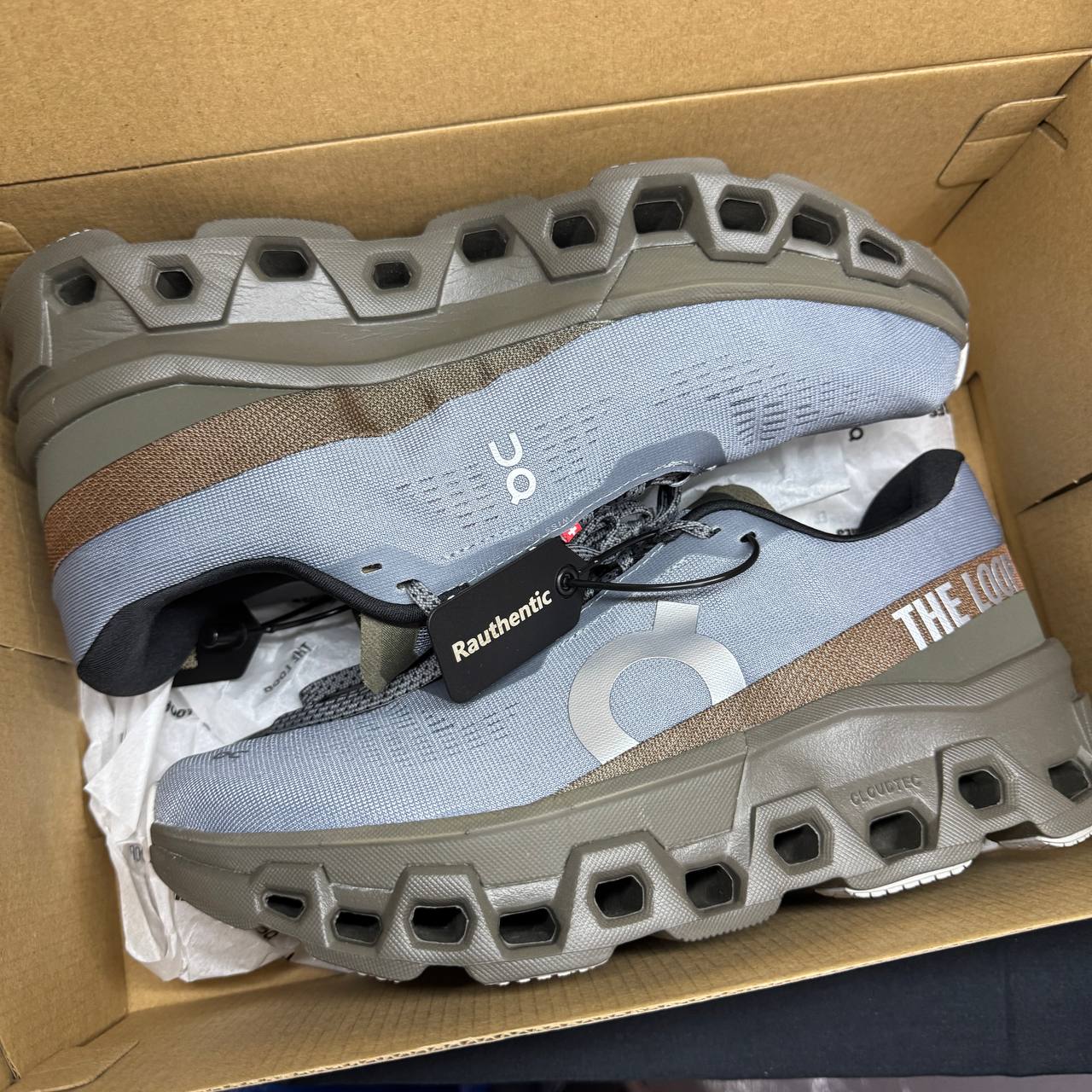 US 9.5 USED ON RUNNING CLOUDMONSTER 2 PLS-TL PLEASURES MIST OLIVE