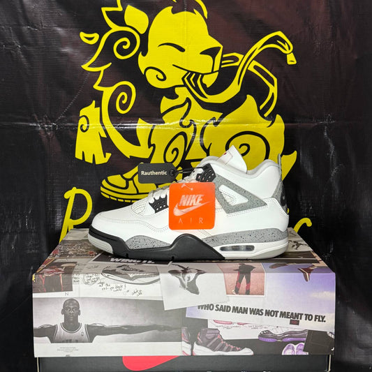 US 10 NIKE AIR JORDAN 4 RETRO "WHITE CEMENT"