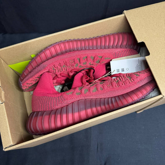 US 7.5 ADIDAS YEEZY 350 V2 COMPACT KNIT SLATE RED