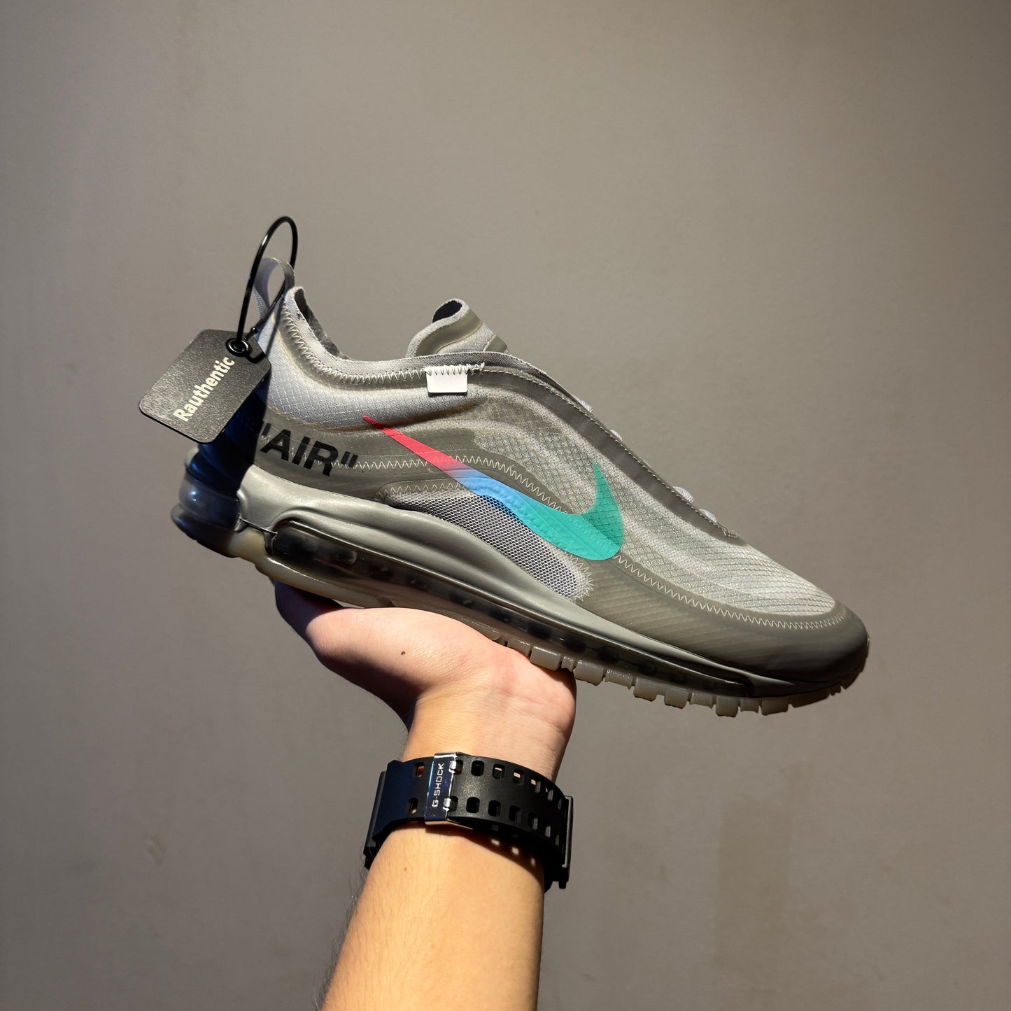 US 10 USED NIKE AIR MAX 97 X OFF WHITE MENTA