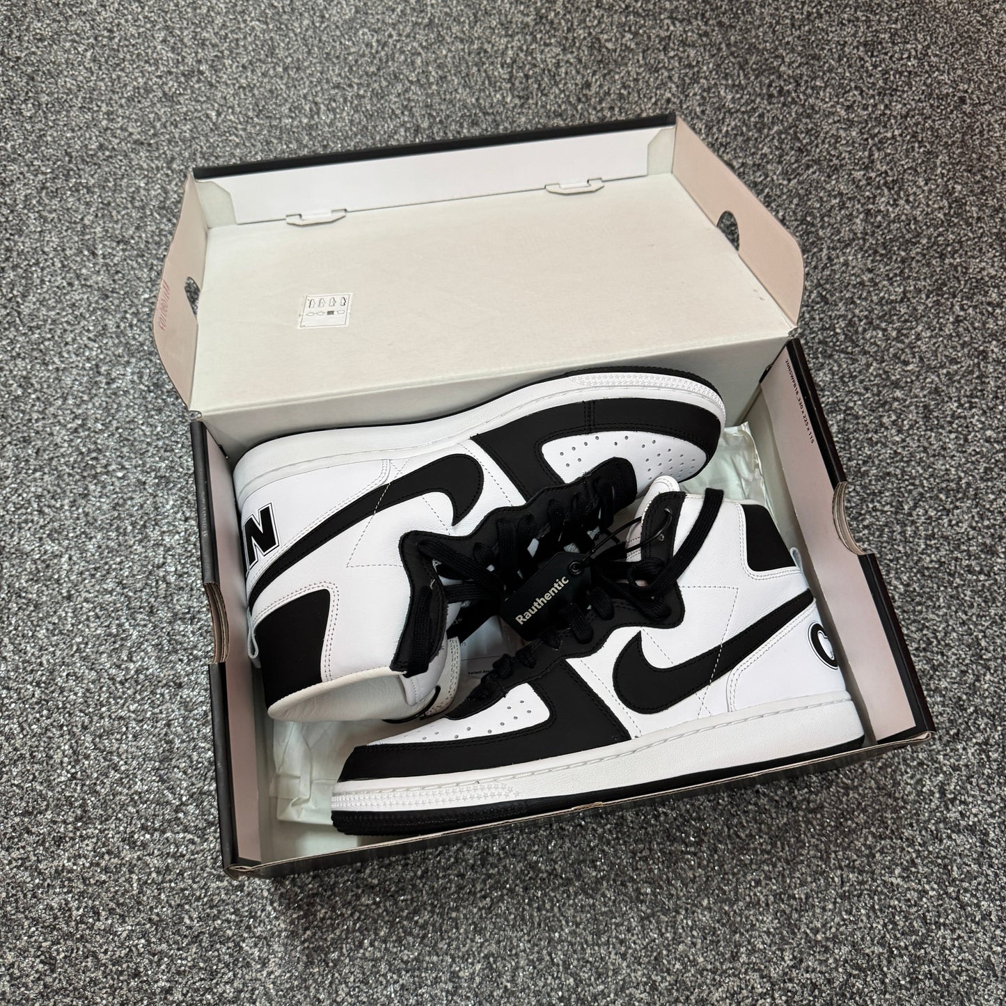 US 9 NIKE TERMINATOR HIGH SP COMME DES GARCONS HOMME CDG PLUS BLACK