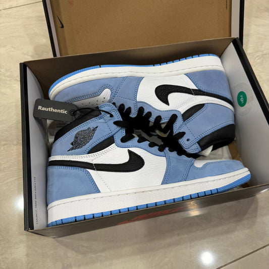 US 8 USED NIKE AIR JORDAN 1 HIGH UNC UNIVERSITY BLUE