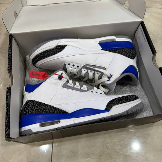 US 10.5 NIKE AIR JORDAN 3 RACER BLUE
