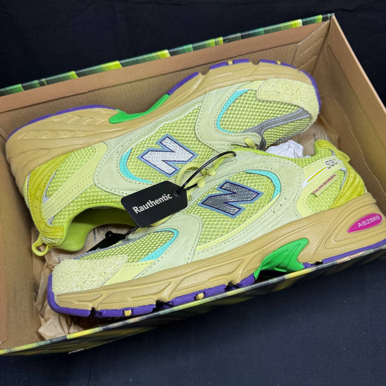 US 9.5 USED NEW BALANCE 530 X SALEHE BEMBURY 'PROSPERITY BE THE PRIZE'