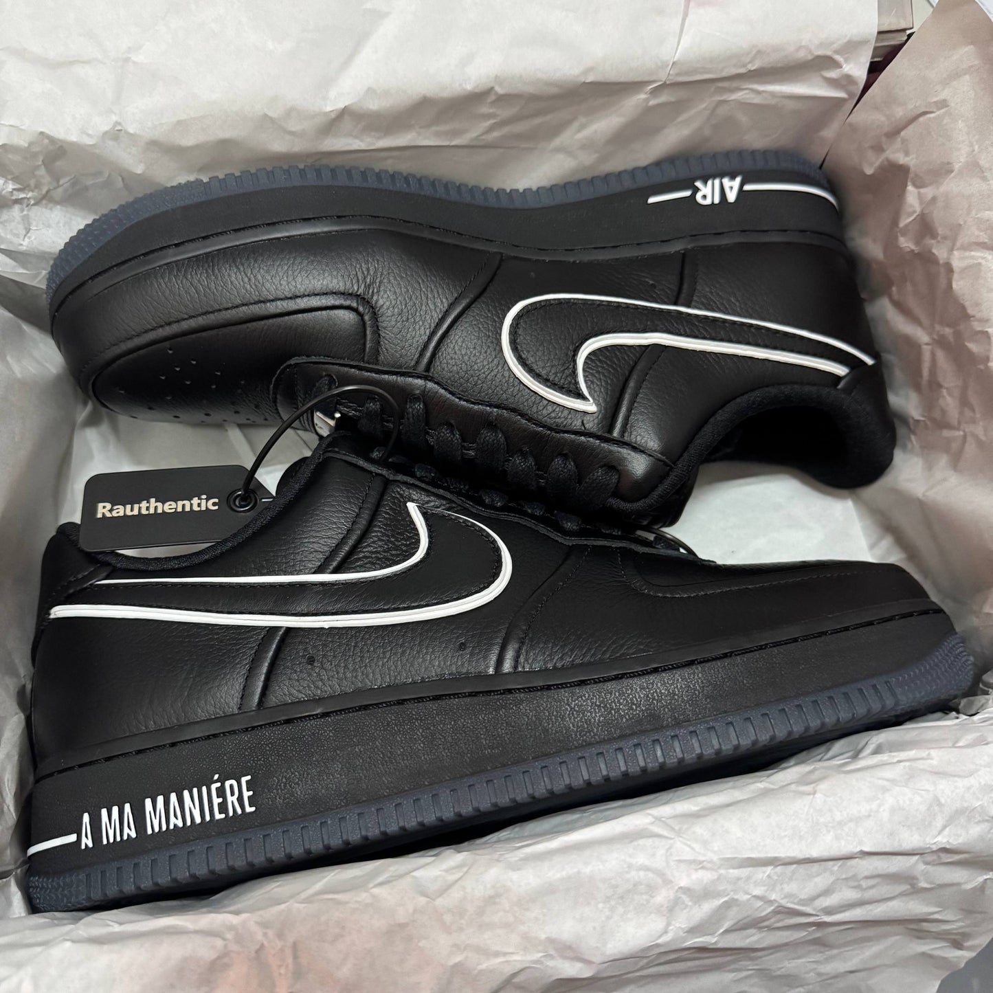 US 11.5W / 10 NIKE AIR FORCE 1 LOW A MA MANIERE (AMM) BLACK